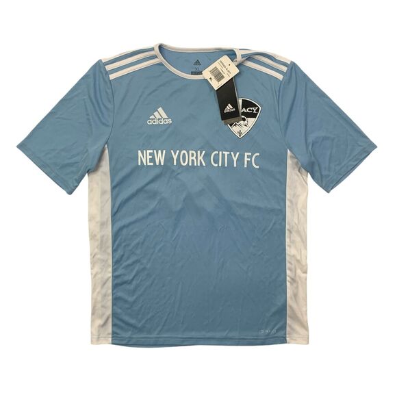 Adidas Jersey Boys XL Sky Blue Entrada 18 New York City FC Native Grill Wings 45 - Picture 1 of 14